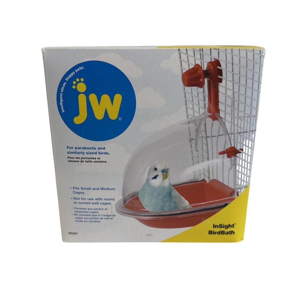 JW Pet Company Insight Bird Bath Accessory, Multicolor Medium, Red